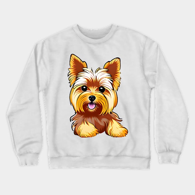 Yorkie Puppy Crewneck Sweatshirt by mikepod